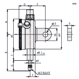 Diagram for Mitutoyo Plunger Dial Indicator, Flat Back, IP63