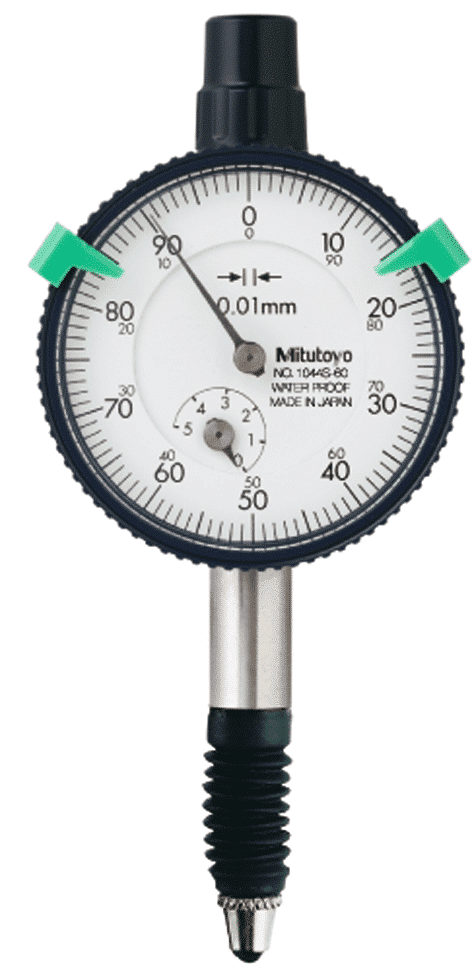 Mitutoyo Plunger Dial Indicator, Flat Back, IP63