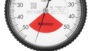 Mitutoyo Plunger Dial Gauge with Flat Back, One Revolution, Jeweled Bearing