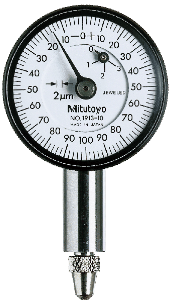 Mitutoyo Plunger Dial Indicator, Flat Back, Jeweled Bearing