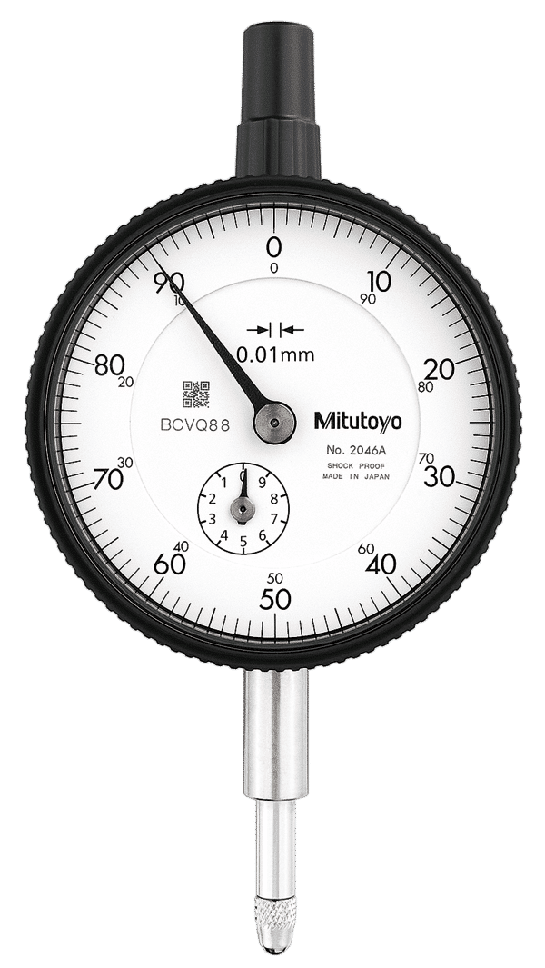 Mitutoyo Plunger Dial Gauge with Flat Back & Jeweled Bearing (Metric)