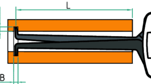 Mitutoyo diagram of internal caliper jaws measuring inside diameter.