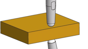 Mitutoyo Diagram of External Caliper Measuring a Block