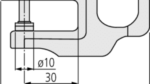 Diagram for Mitutoyo Dial Indicator Thickness Gauge, Ceramic Contact Elements