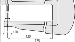 Diagram for Mitutoyo Dial Indicator Thickness Gauge, Ceramic Contact Elements