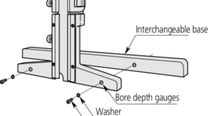 Mitutoyo Digital ABS Hook Type Depth Gauge Diagram of Interchangeable Base