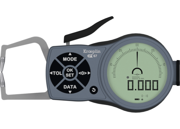 Kroeplin digital external measuring gauge for grooves and thickness